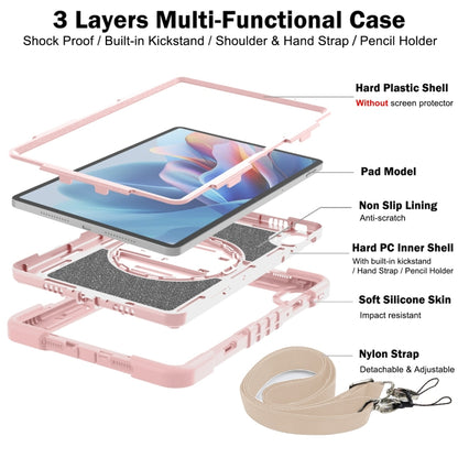 For Huawei MatePad SE 11 360 Degree Rotation PC Contrast Silicone Tablet Case(Rose Gold) - Huawei by buy2fix | Online Shopping UK | buy2fix