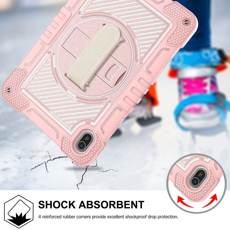 For Huawei MatePad SE 11 360 Degree Rotation PC Contrast Silicone Tablet Case(Rose Gold) - Huawei by buy2fix | Online Shopping UK | buy2fix