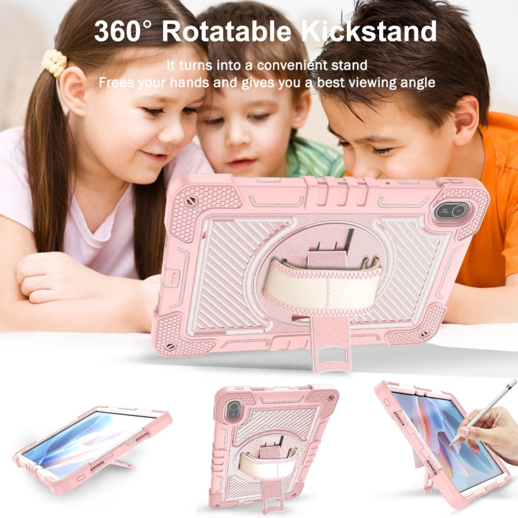 For Huawei MatePad SE 11 360 Degree Rotation PC Contrast Silicone Tablet Case(Rose Gold) - Huawei by buy2fix | Online Shopping UK | buy2fix