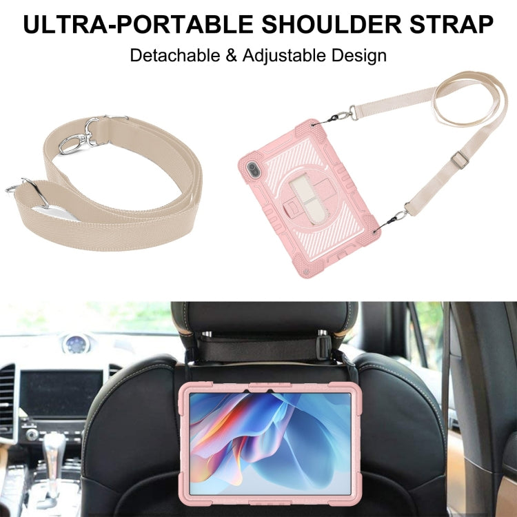 For Huawei MatePad SE 11 360 Degree Rotation PC Contrast Silicone Tablet Case(Rose Gold) - Huawei by buy2fix | Online Shopping UK | buy2fix