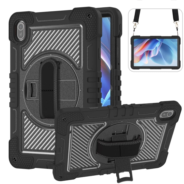 For Huawei MatePad SE 11 360 Degree Rotation PC Contrast Silicone Tablet Case(Black) - Huawei by buy2fix | Online Shopping UK | buy2fix