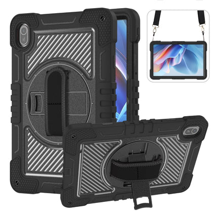 For Huawei MatePad SE 11 360 Degree Rotation PC Contrast Silicone Tablet Case(Black) - Huawei by buy2fix | Online Shopping UK | buy2fix