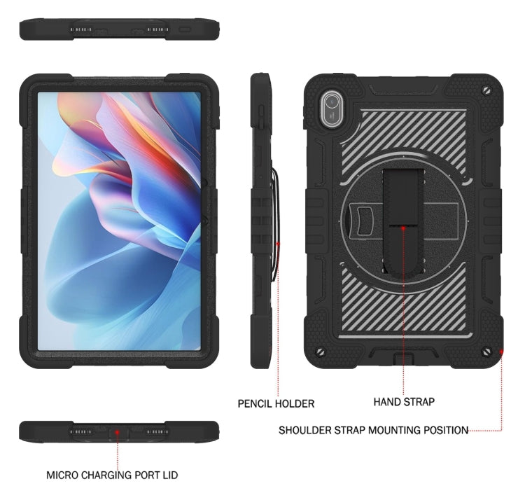 For Huawei MatePad SE 11 360 Degree Rotation PC Contrast Silicone Tablet Case(Black) - Huawei by buy2fix | Online Shopping UK | buy2fix