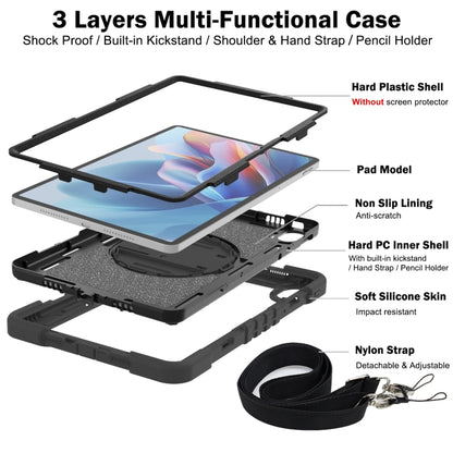 For Huawei MatePad SE 11 360 Degree Rotation PC Contrast Silicone Tablet Case(Black) - Huawei by buy2fix | Online Shopping UK | buy2fix
