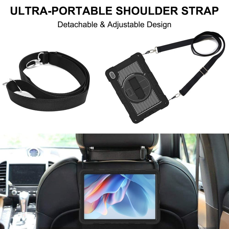 For Huawei MatePad SE 11 360 Degree Rotation PC Contrast Silicone Tablet Case(Black) - Huawei by buy2fix | Online Shopping UK | buy2fix