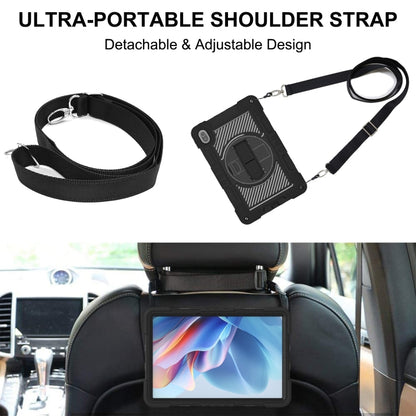 For Huawei MatePad SE 11 360 Degree Rotation PC Contrast Silicone Tablet Case(Black) - Huawei by buy2fix | Online Shopping UK | buy2fix