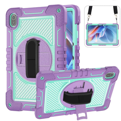 For Huawei MatePad SE 11 360 Degree Rotation PC Contrast Silicone Tablet Case(Purple + Mint Green) - Huawei by buy2fix | Online Shopping UK | buy2fix