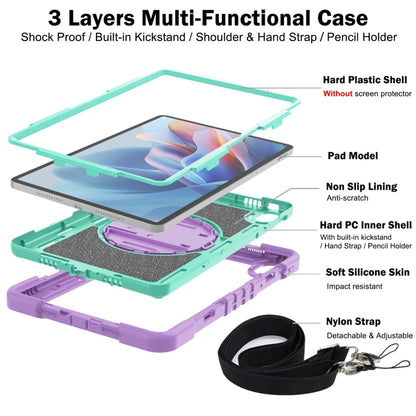 For Huawei MatePad SE 11 360 Degree Rotation PC Contrast Silicone Tablet Case(Purple + Mint Green) - Huawei by buy2fix | Online Shopping UK | buy2fix