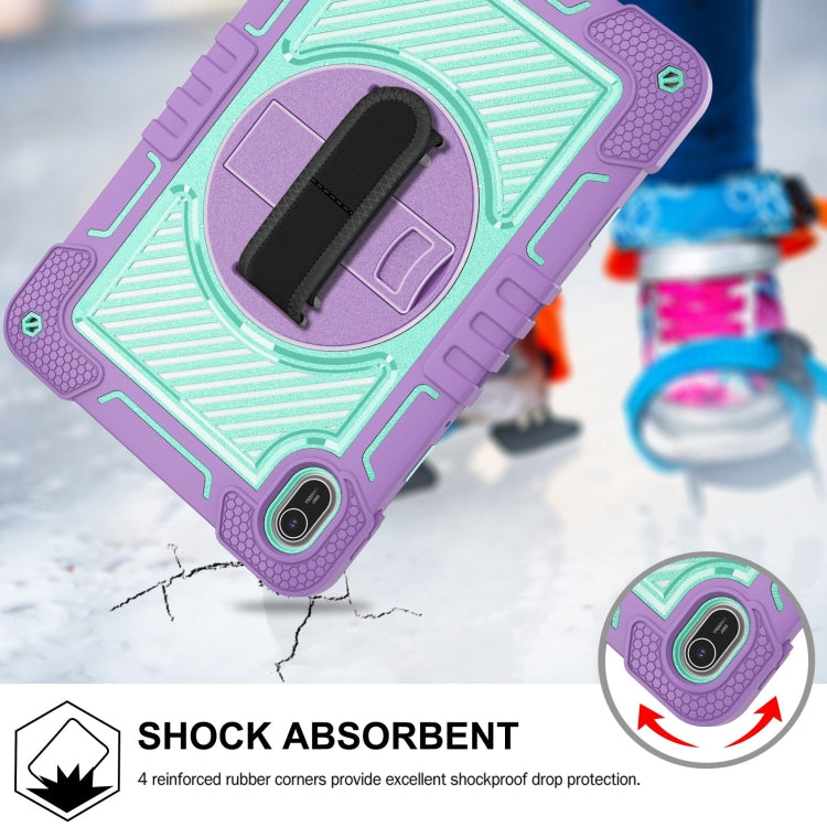 For Huawei MatePad SE 11 360 Degree Rotation PC Contrast Silicone Tablet Case(Purple + Mint Green) - Huawei by buy2fix | Online Shopping UK | buy2fix