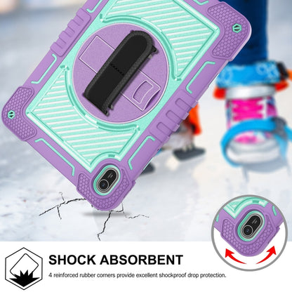 For Huawei MatePad SE 11 360 Degree Rotation PC Contrast Silicone Tablet Case(Purple + Mint Green) - Huawei by buy2fix | Online Shopping UK | buy2fix