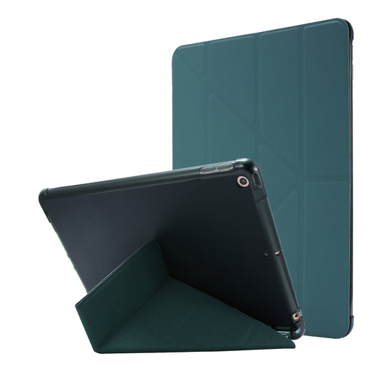 For iPad 10.2 2021 / 2020 / 2019 Airbag Deformation Horizontal Flip Leather Case with Holder & Pen Holder(Dark Green) - iPad 10.2 Cases by buy2fix | Online Shopping UK | buy2fix