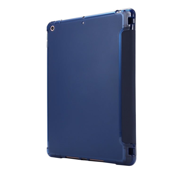 For iPad 10.2 2021 / 2020 / 2019 Airbag Deformation Horizontal Flip Leather Case with Holder & Pen Holder(Dark Blue) - iPad 10.2 Cases by buy2fix | Online Shopping UK | buy2fix