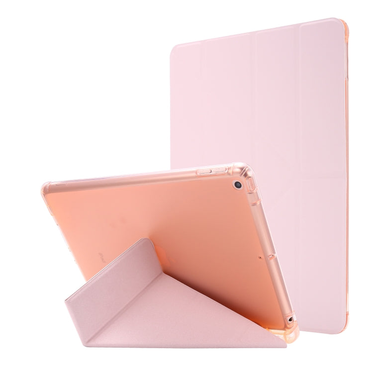 For iPad 10.2 2021 / 2020 / 2019 Airbag Deformation Horizontal Flip Leather Case with Holder & Pen Holder(Pink) - iPad 10.2 Cases by buy2fix | Online Shopping UK | buy2fix