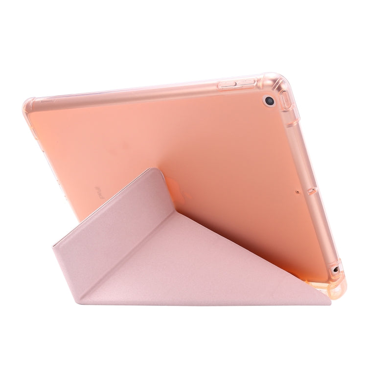For iPad 10.2 2021 / 2020 / 2019 Airbag Deformation Horizontal Flip Leather Case with Holder & Pen Holder(Pink) - iPad 10.2 Cases by buy2fix | Online Shopping UK | buy2fix