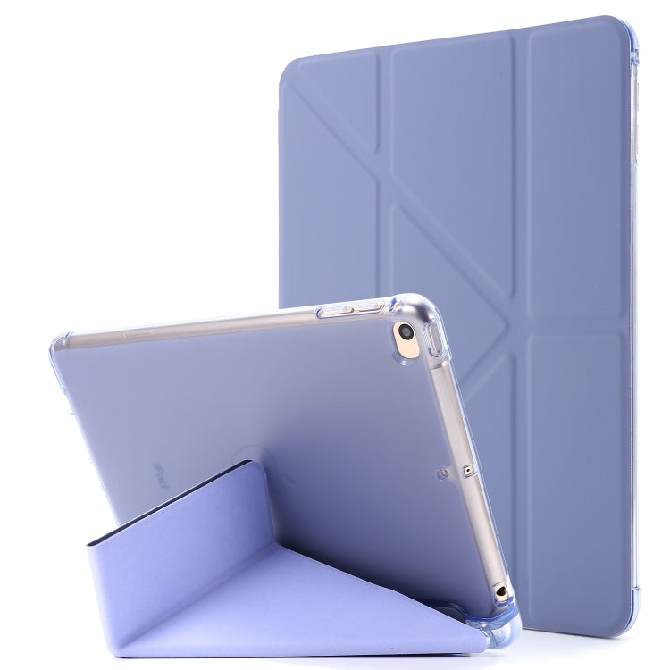 For iPad Mini 4 Airbag Deformation Horizontal Flip Leather Case with Holder (Purple) - iPad Mini 4 & 3 & 2 & 1 Cases by buy2fix | Online Shopping UK | buy2fix