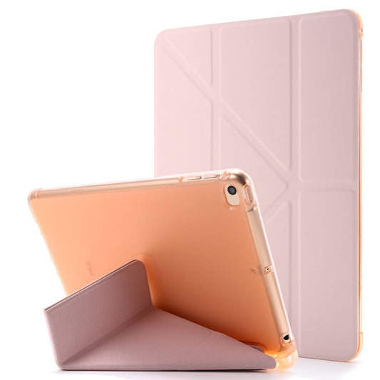 For iPad Mini 4 Airbag Deformation Horizontal Flip Leather Case with Holder (Pink) - iPad Mini 4 & 3 & 2 & 1 Cases by buy2fix | Online Shopping UK | buy2fix