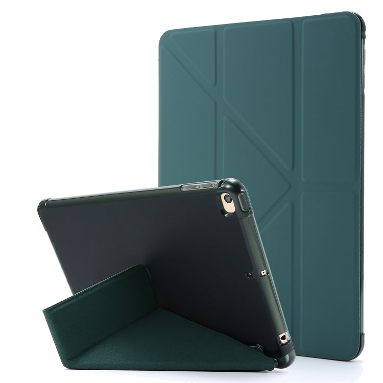For iPad Mini (2019) Airbag Deformation Horizontal Flip Leather Case with Holder & Pen Holder(Dark Green) - iPad mini (2019) / mini 5 Cases by buy2fix | Online Shopping UK | buy2fix