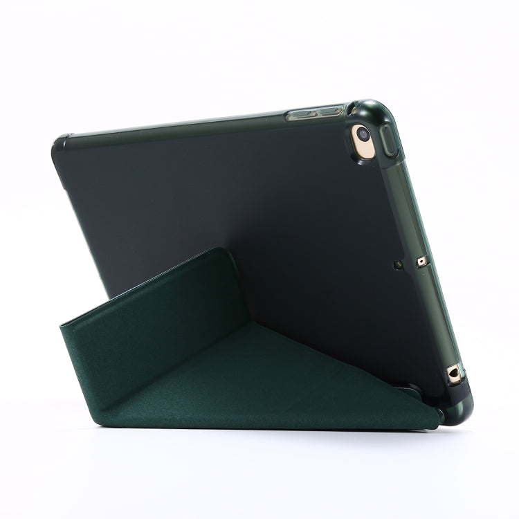 For iPad Mini (2019) Airbag Deformation Horizontal Flip Leather Case with Holder & Pen Holder(Dark Green) - iPad mini (2019) / mini 5 Cases by buy2fix | Online Shopping UK | buy2fix