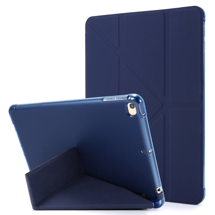 For iPad Mini (2019) Airbag Deformation Horizontal Flip Leather Case with Holder & Pen Holder(Dark Blue) - iPad mini (2019) / mini 5 Cases by buy2fix | Online Shopping UK | buy2fix