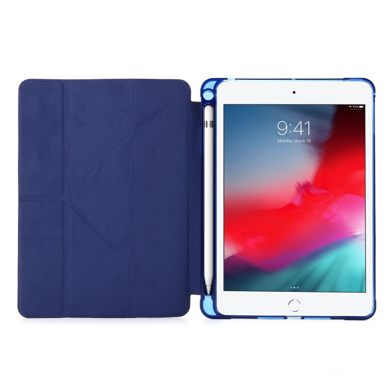 For iPad Mini (2019) Airbag Deformation Horizontal Flip Leather Case with Holder & Pen Holder(Purple) - iPad mini (2019) / mini 5 Cases by buy2fix | Online Shopping UK | buy2fix