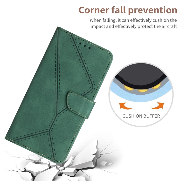 For Huawei P30 Lite/nova 4e Stitching Embossed Leather Phone Case(Green) - Huawei Cases by buy2fix | Online Shopping UK | buy2fix