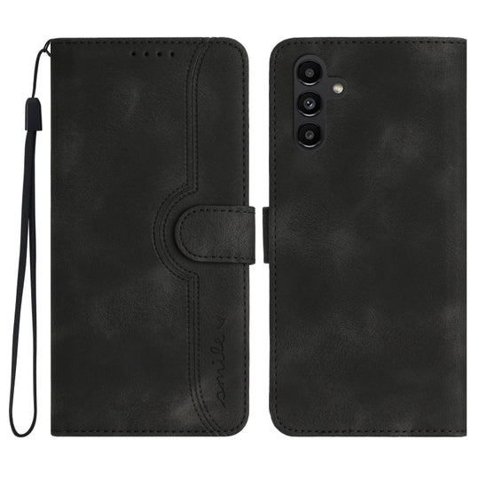 For Samsung Galaxy A24 4G Heart Pattern Skin Feel Leather Phone Case(Black)