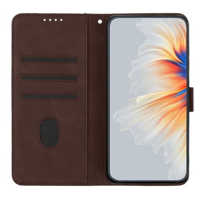 For Xiaomi 14 Pro Heart Pattern Skin Feel Leather Phone Case(Brown) - 14 Pro Cases by buy2fix | Online Shopping UK | buy2fix