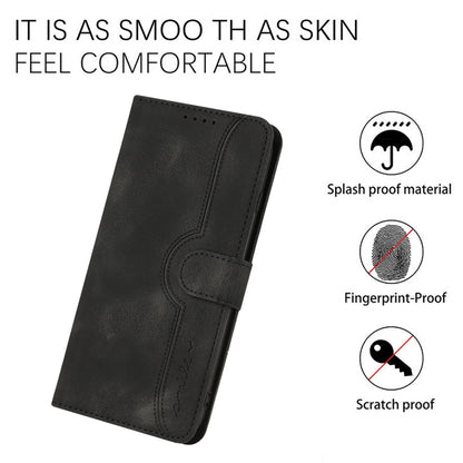 For Xiaomi Redmi K70E Heart Pattern Skin Feel Leather Phone Case(Black) - K70E Cases by buy2fix | Online Shopping UK | buy2fix