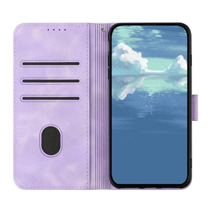 For iPhone 16 Plus Line Pattern Skin Feel Leather Phone Case(Light Purple) - iPhone 16 Plus Cases by buy2fix | Online Shopping UK | buy2fix