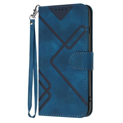For iPhone 17 Line Pattern Skin Feel Leather Phone Case(Royal Blue) - iPhone 17 Cases by buy2fix | Online Shopping UK | buy2fix