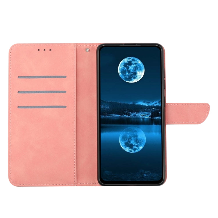 For Xiaomi Redmi 13C 4G Stitching Embossed Leather Phone Case(Pink) - 13C Cases by buy2fix | Online Shopping UK | buy2fix