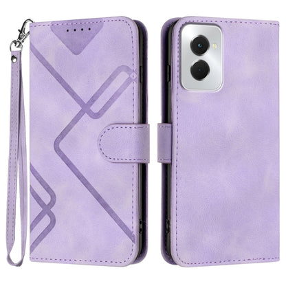 For Motorola Moto G Power 5G 2024 Line Pattern Skin Feel Leather Phone Case(Light Purple) - Motorola Cases by buy2fix | Online Shopping UK | buy2fix