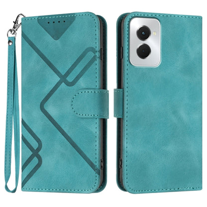 For Motorola Moto G Power 5G 2024 Line Pattern Skin Feel Leather Phone Case(Light Blue) - Motorola Cases by buy2fix | Online Shopping UK | buy2fix