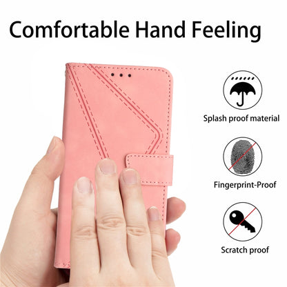 For Motorola Edge 5G 2024 Stitching Embossed Leather Phone Case(Pink) - Motorola Cases by buy2fix | Online Shopping UK | buy2fix