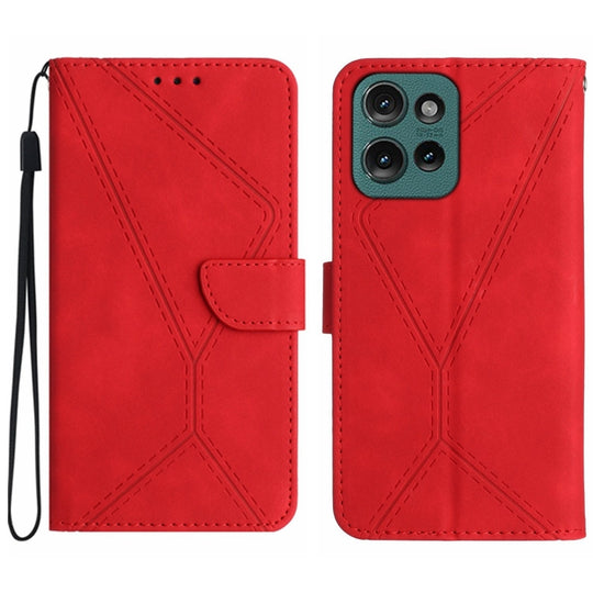 For Motorola Moto G75 5G Stitching Embossed Leather Phone Case(Red)