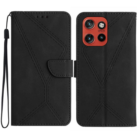 For Motorola Edge 60 Neo 5G Stitching Embossed Leather Phone Case(Black)