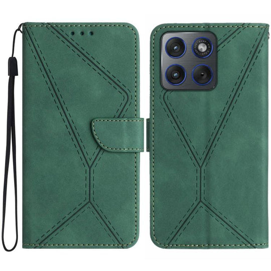 For Motorola Edge 70 5G Global Stitching Embossed Leather Phone Case(Green)