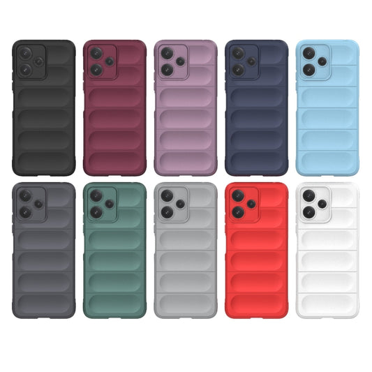 For Xiaomi Redmi 12 5G Magic Shield TPU + Flannel Phone Case(Grey) by buy2fix