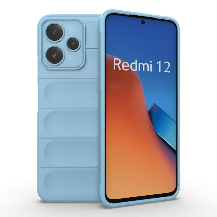 For Xiaomi Redmi 12 5G Magic Shield TPU + Flannel Phone Case(Light Blue) by buy2fix