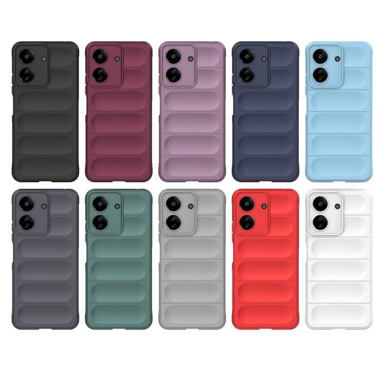 For Xiaomi Redmi 13C 4G Global Magic Shield TPU + Flannel Phone Case(Grey) - 13C Cases by buy2fix | Online Shopping UK | buy2fix