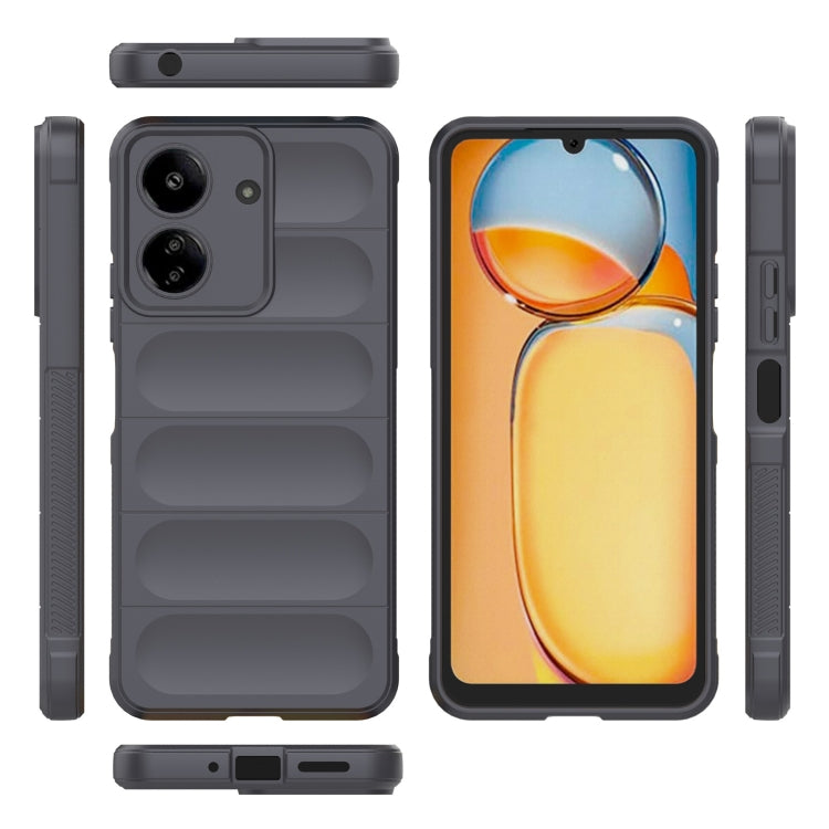 For Xiaomi Redmi 13C 4G Global Magic Shield TPU + Flannel Phone Case(Dark Grey) - 13C Cases by buy2fix | Online Shopping UK | buy2fix