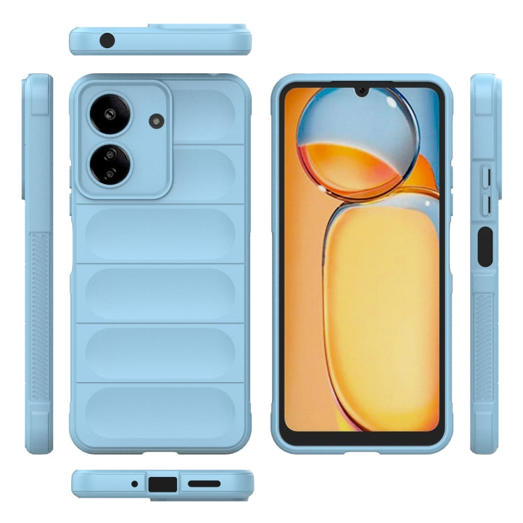 For Xiaomi Redmi 13C 4G Global Magic Shield TPU + Flannel Phone Case(Light Blue) - 13C Cases by buy2fix | Online Shopping UK | buy2fix