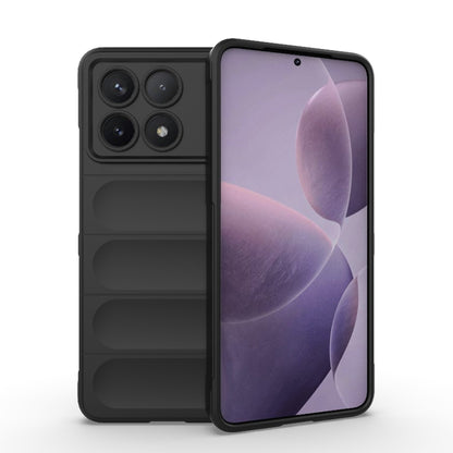 For Xiaomi Redmi K70 / K70 Pro 5G Magic Shield TPU + Flannel Phone Case(Black) - K70 Pro Cases by buy2fix | Online Shopping UK | buy2fix