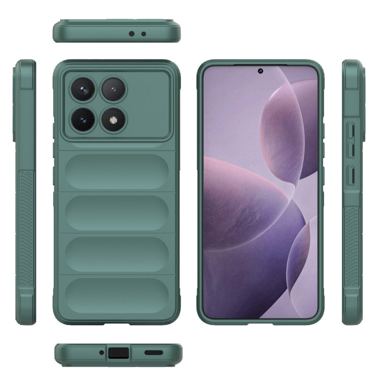 For Xiaomi Redmi K70 / K70 Pro 5G Magic Shield TPU + Flannel Phone Case(Dark Green) - K70 Pro Cases by buy2fix | Online Shopping UK | buy2fix