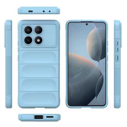 For Xiaomi Redmi K70E 5G Magic Shield TPU + Flannel Phone Case(Light Blue) - K70E Cases by buy2fix | Online Shopping UK | buy2fix