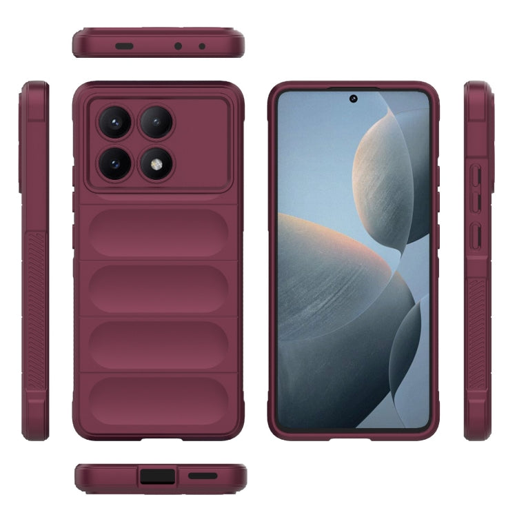 For Xiaomi Redmi K70E 5G Magic Shield TPU + Flannel Phone Case(Wine Red) - K70E Cases by buy2fix | Online Shopping UK | buy2fix