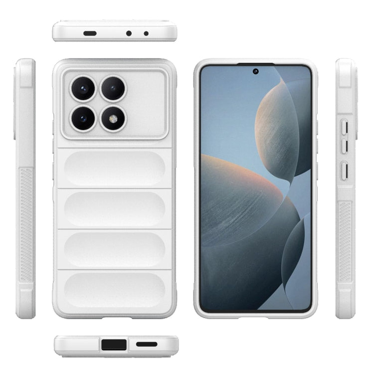 For Xiaomi Redmi K70E 5G Magic Shield TPU + Flannel Phone Case(White) - K70E Cases by buy2fix | Online Shopping UK | buy2fix