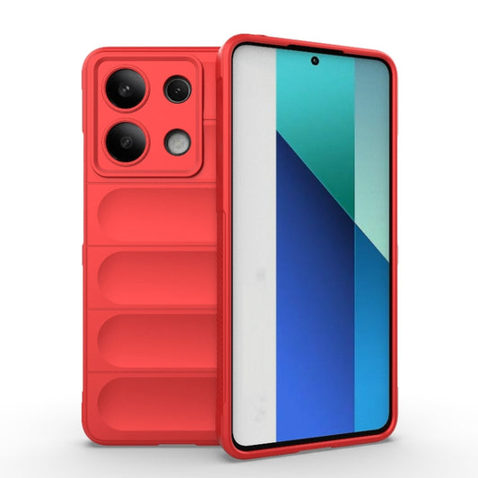 For Xiaomi Redmi Note 13 4G Global Magic Shield TPU + Flannel Phone Case(Red) - Note 13 Cases by buy2fix | Online Shopping UK | buy2fix