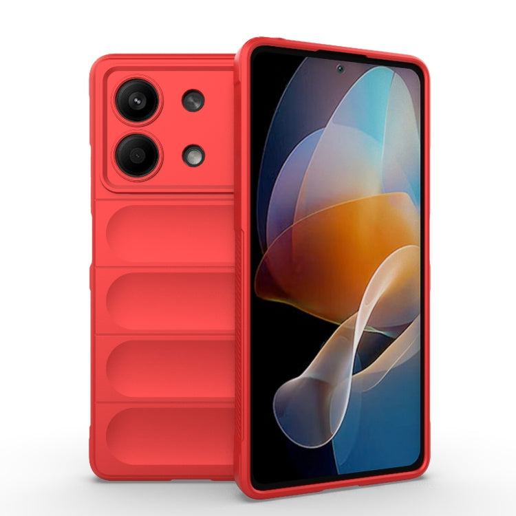 For Xiaomi Redmi Note 13R Pro 5G Magic Shield TPU + Flannel Phone Case(Red) by buy2fix