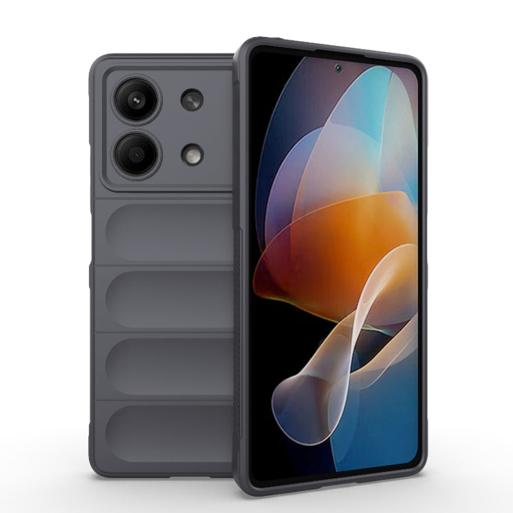 For Xiaomi Redmi Note 13R Pro 5G Magic Shield TPU + Flannel Phone Case(Dark Grey) - Xiaomi Cases by buy2fix | Online Shopping UK | buy2fix